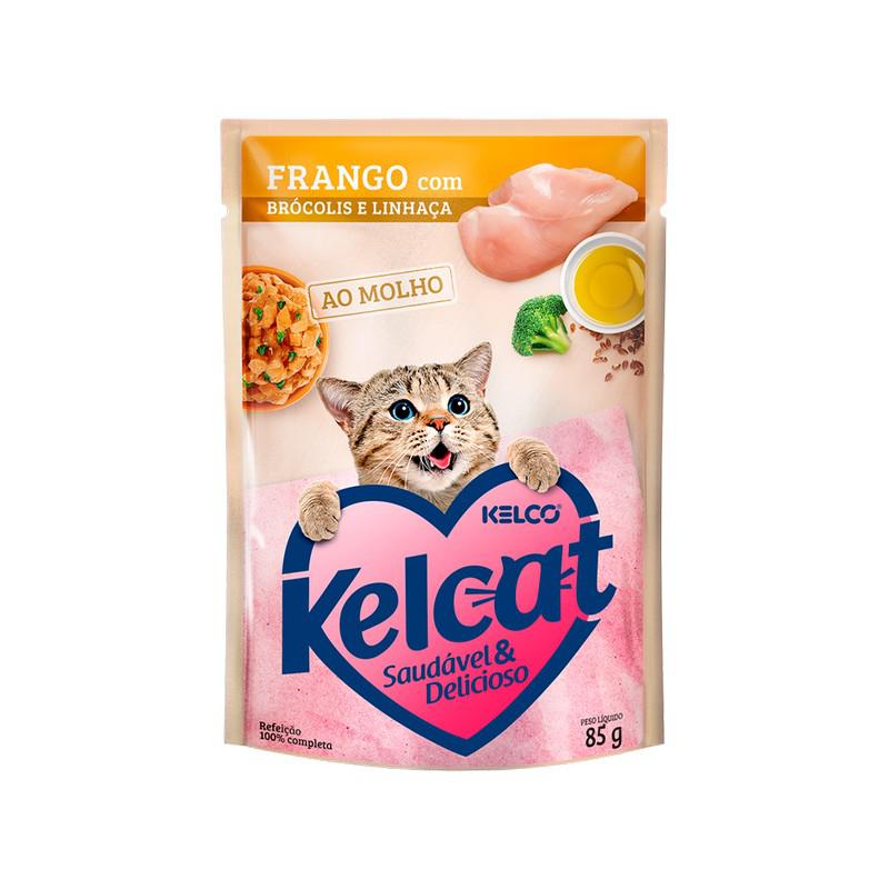 Kelcat Sachê Frango, Brocolis e Linhaça | Caixa com 20x85g