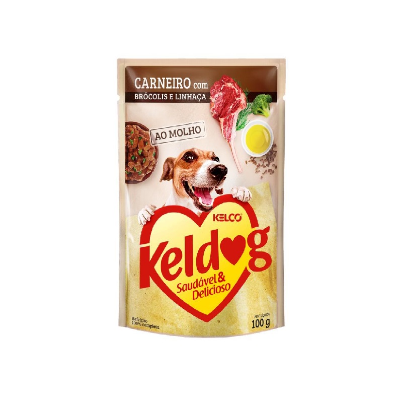 Keldog Sachê Carneiro, Brocolis e Linhaça | Caixa com 20x100g