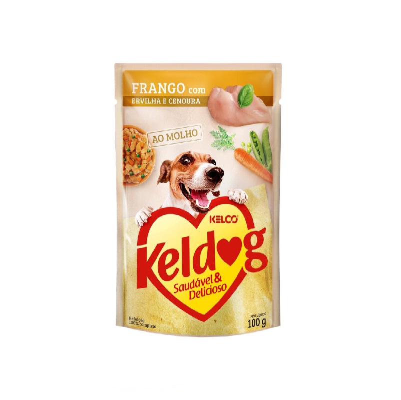 Keldog Sachê Frango, Ervilha e Cenoura | Caixa com 20x100g